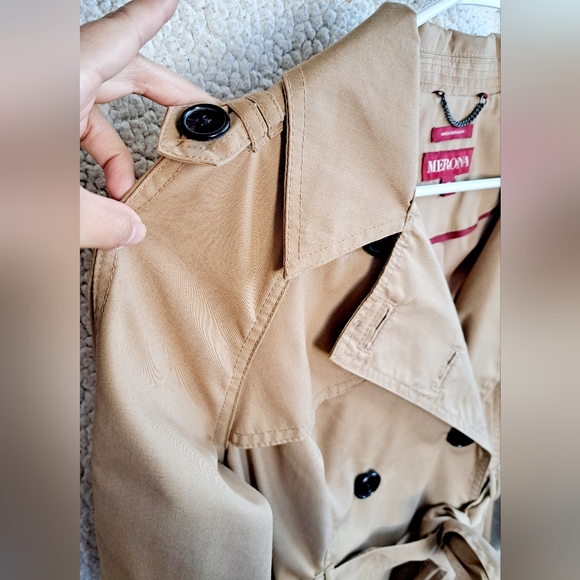 Women's Merona Water Resistant Tan Button Down Coat - Picture 3 of 15